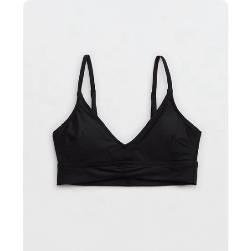 aerie Black V-Neck Swim Bralette